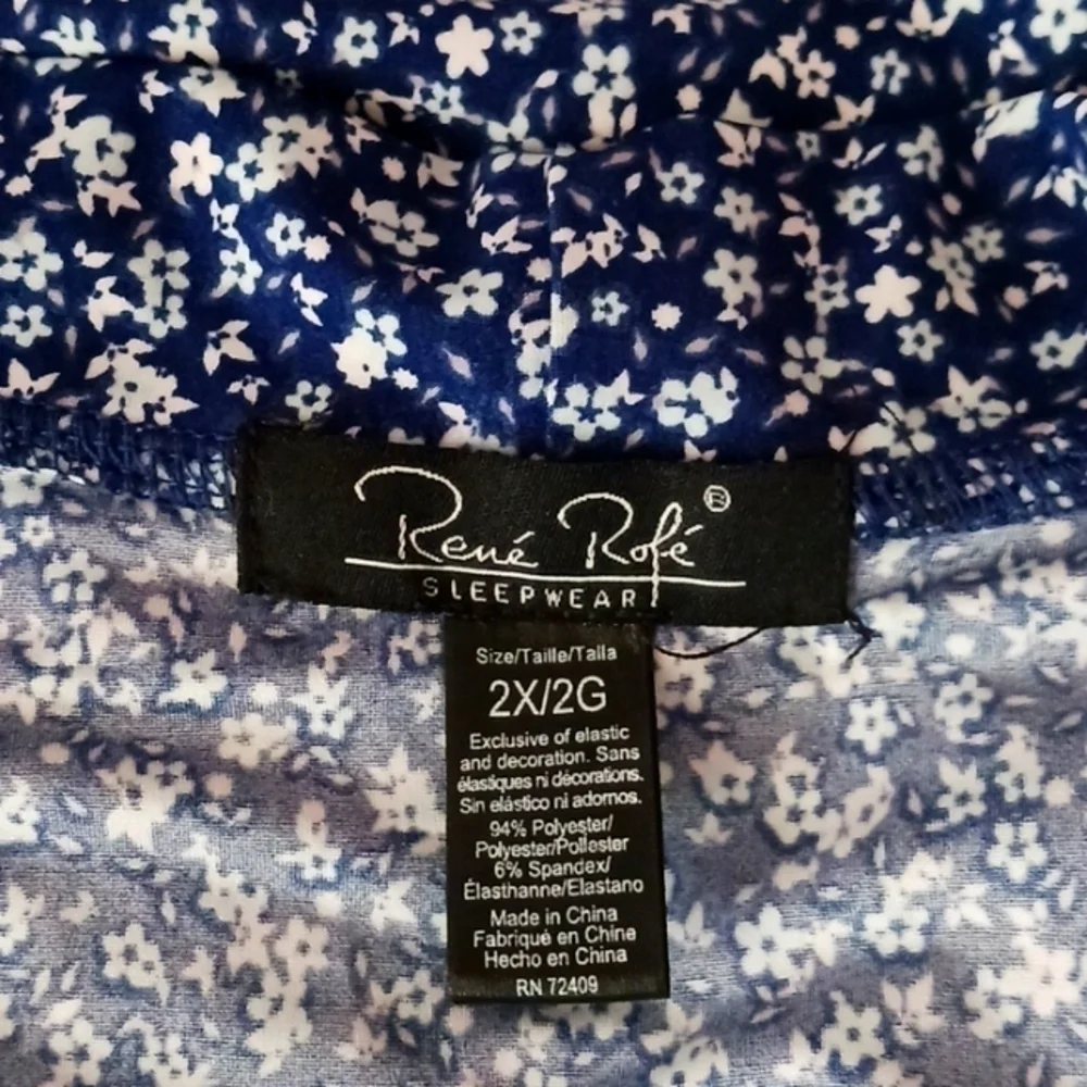 RENE ROFE NAVY BLUE FLORAL ROBE
